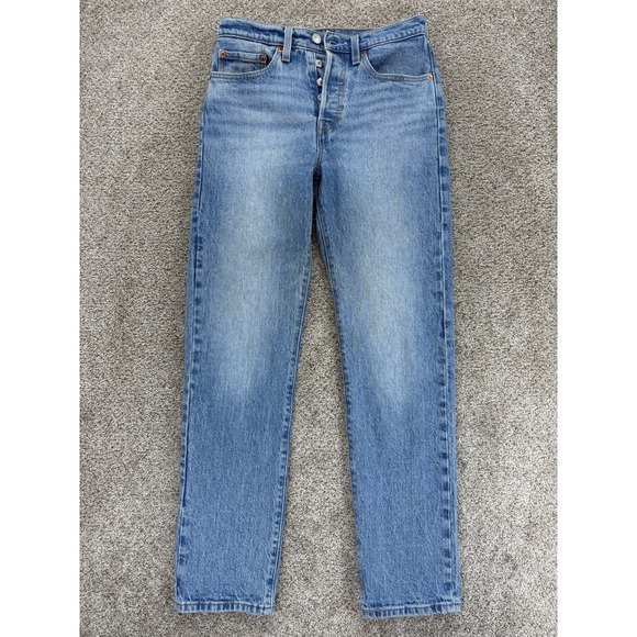 Levi's Denim - Levi's Premium 501 Jeans Women's 26 Blue Hollow Days Light Wash Stretch Denim